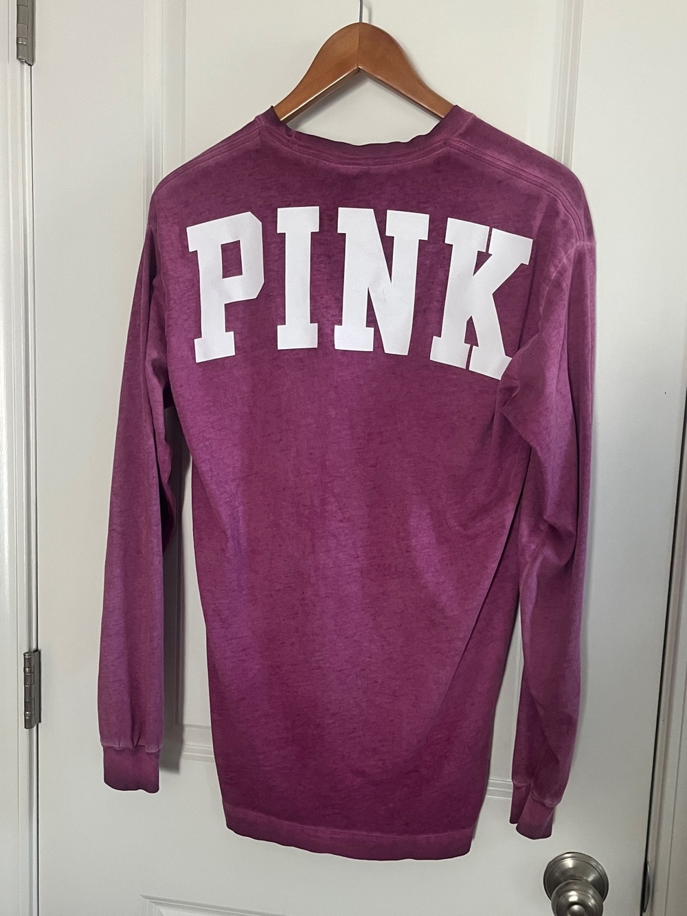 PINK Victoria's Secret Long-Sleeve Crewneck in Plum